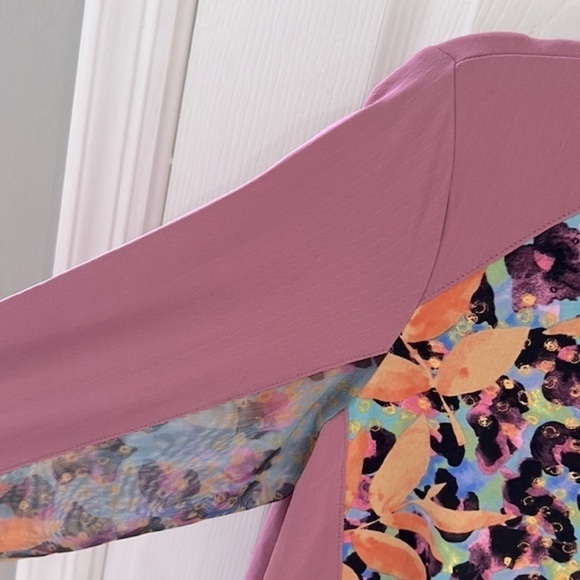 EIS NWT Athletic LS Paneled Tropical Violet Floral COOL Sun Shirt UPF50+ L/XL/2X - Picture 9 of 13